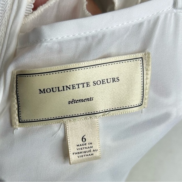 Anthropologie Moulinette Soeurs 6 Seaplane Dress Blue White Windowpane - Picture 15 of 16
